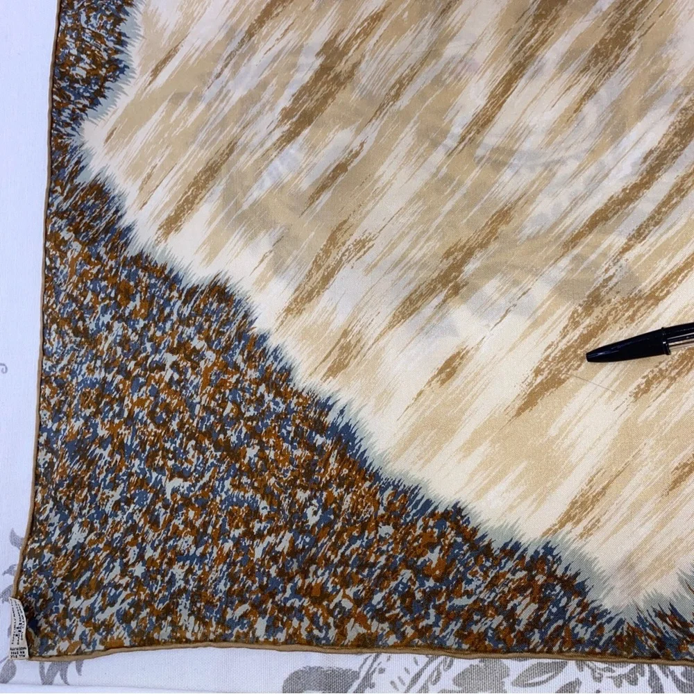 Vntg Lion‎ Silk Scarf 1960s Made In Japan BAAR & BEARDS